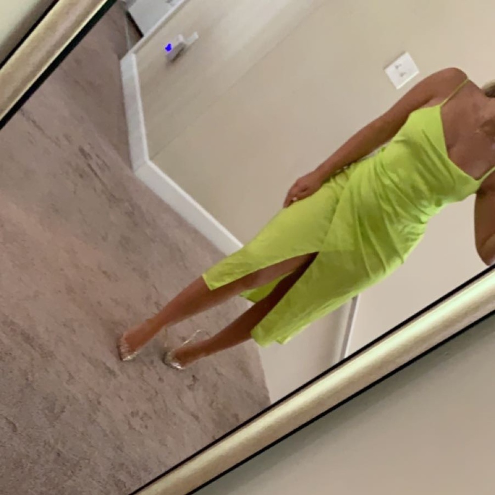 Neon Yellow Slip Dress